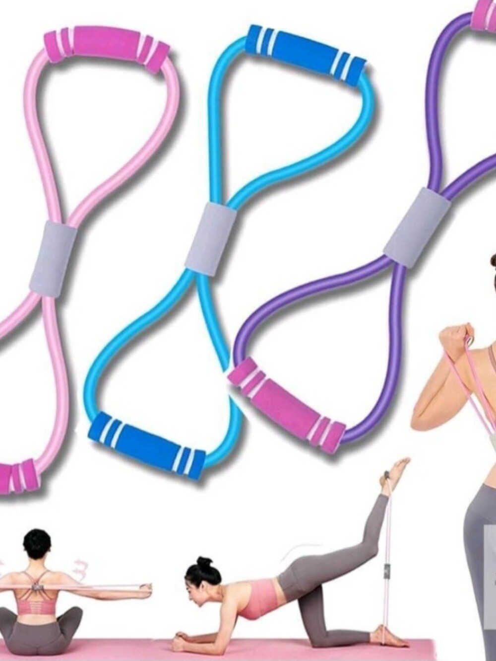 💥5/$30   - 3 Pc Resistance Bands 8 Figure Shaped Tension Bands
